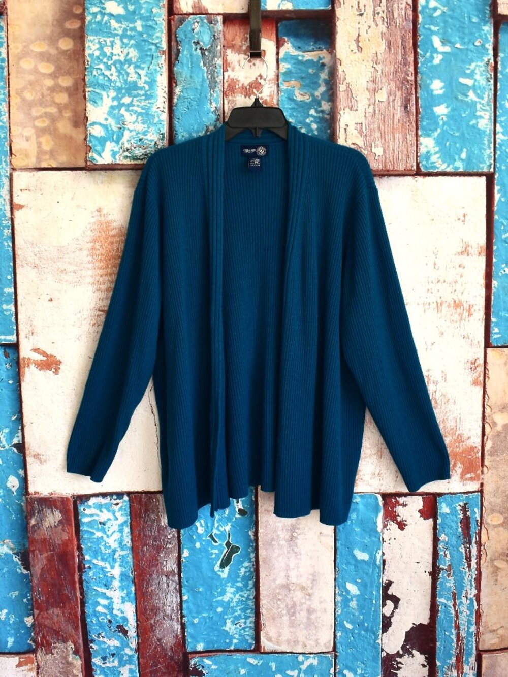 Women's Venezia Jeans Clothing Co. Sweater Open Front Cardigan SIZE 26/28 Teal